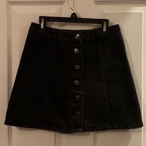 Forever 21 Button Down Black Jean Skirt